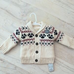 Primark Beige and Black Patterned Kids Cardigan